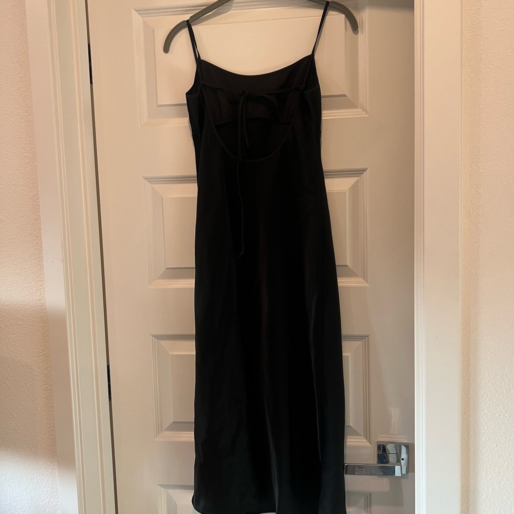 Aritzia Toulouse Satin Dress - Elegant Black Spaghetti Strap Dress